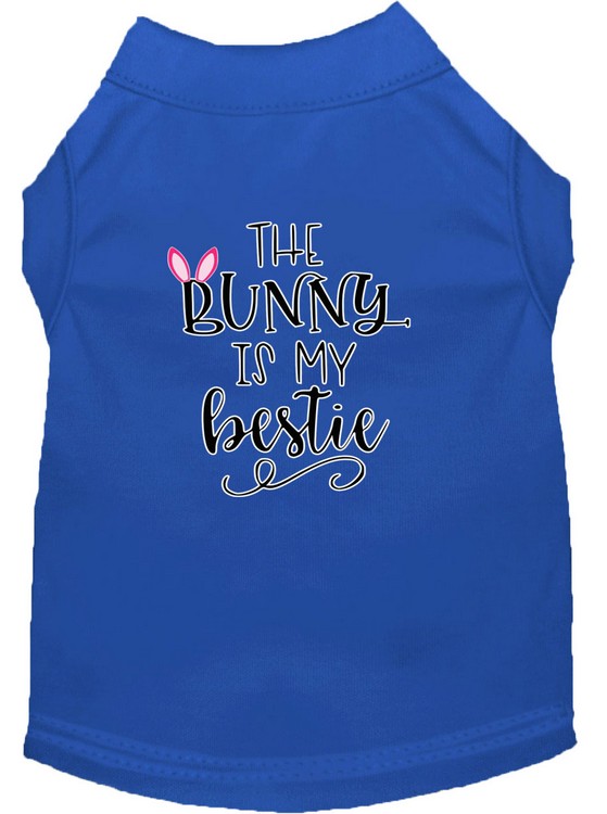 Bunny is my Bestie Screen Print Dog Shirt Blue XS